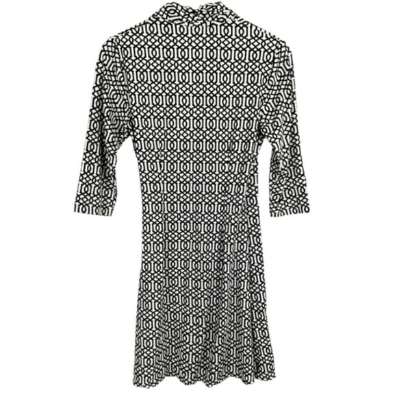 🛍SALE J.Mclaughlin Catalina Cloth Faux Wrap Geometric 3/4 Sleeve Dress. Sz. L - Picture 3 of 7
